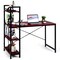 Costway 47.5'' Compact Computer Desk With 4-Tier Storage Bookshelves for Home Office